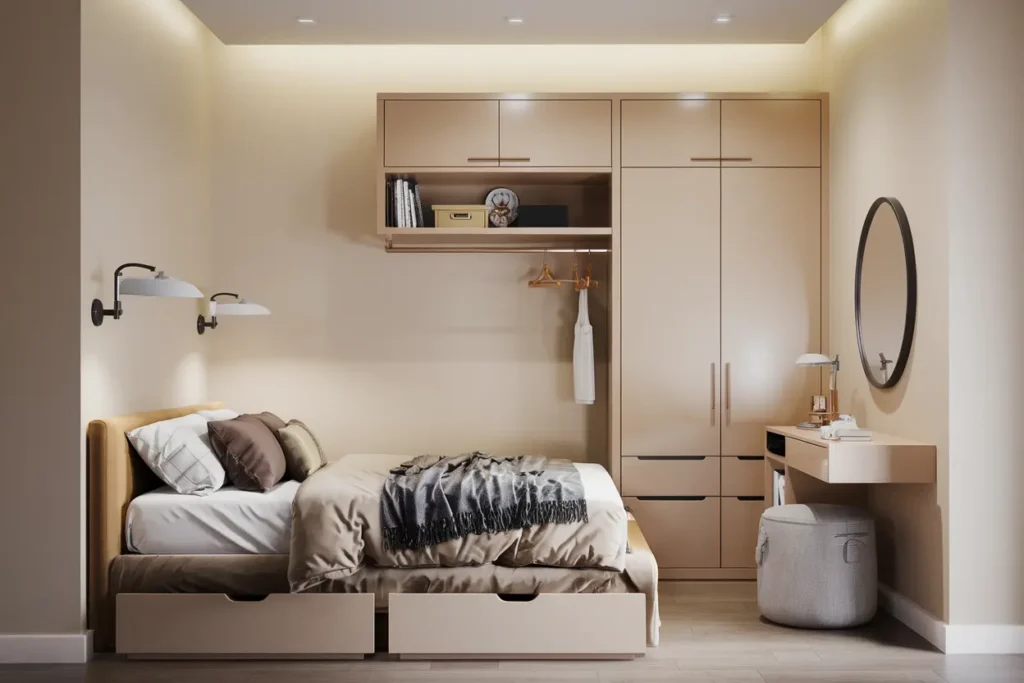 25 Cozy & Clever Bedroom Ideas for Small Rooms Couples Will Obsess Over 10 10. Small Bedroom Storage Hacks for Couples