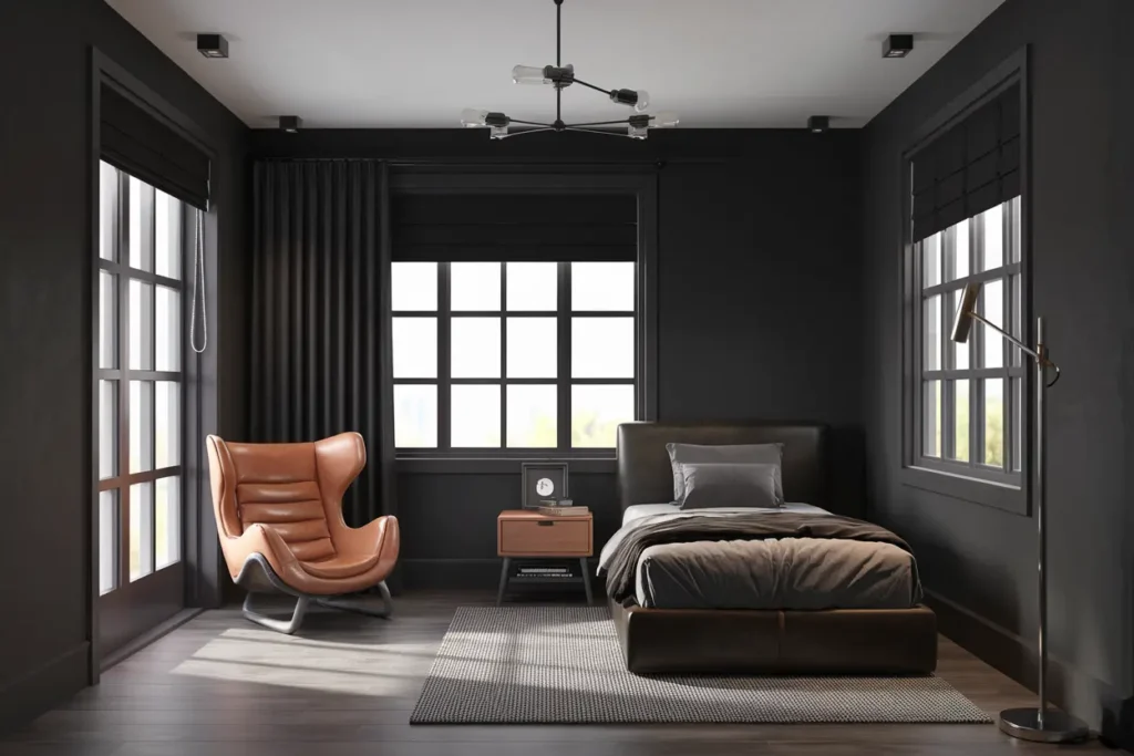25 Modern Bedroom Ideas for Small Rooms Men Can’t Resist 16 12. Leather Accent Chairs for Small Bedrooms
