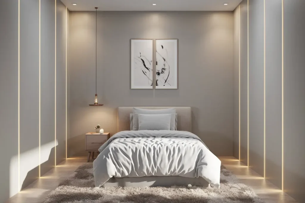 25 Aesthetic Bedroom Ideas for Small Rooms Women Will Love 17 13. Best Ambient Lighting for a Soft Glow