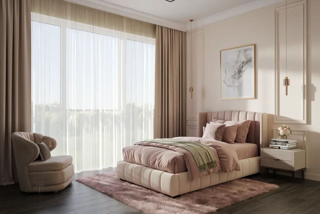 25 Aesthetic Bedroom Ideas for Small Rooms Women Will Love 18 14. Luxurious Small Bedroom Rug Ideas
