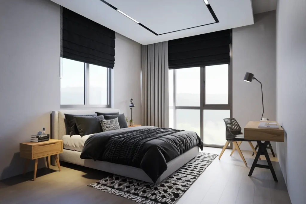 25 Modern Bedroom Ideas for Small Rooms Men Can’t Resist 18 14. Monochrome Bedroom Ideas for Small Spaces