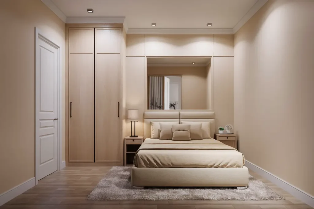 25 Cozy & Clever Bedroom Ideas for Small Rooms Couples Will Obsess Over 20 16. Small Bedroom Wardrobe Ideas – Compact Stylish