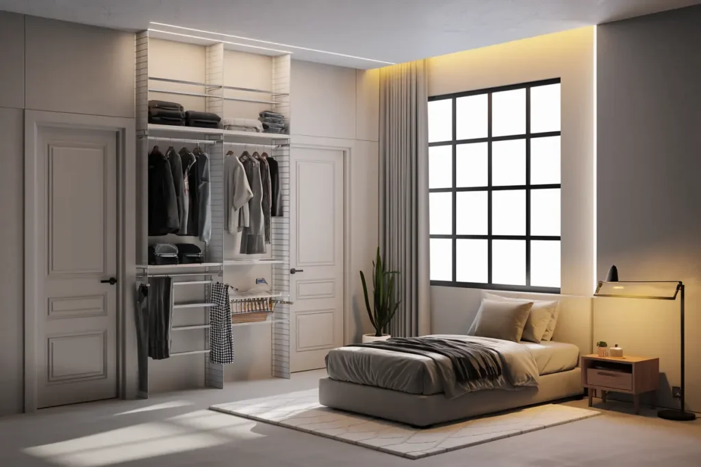 25 Clever Small Room Decoration Ideas to Transform Your Space 21 17. Over the Door Storage Racks for Organization