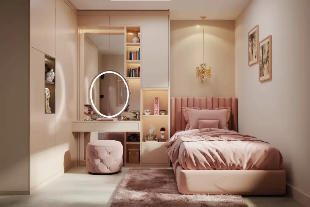 25 Aesthetic Bedroom Ideas for Small Rooms Women Will Love 2 2. Cozy Feminine Small Bedroom Ideas