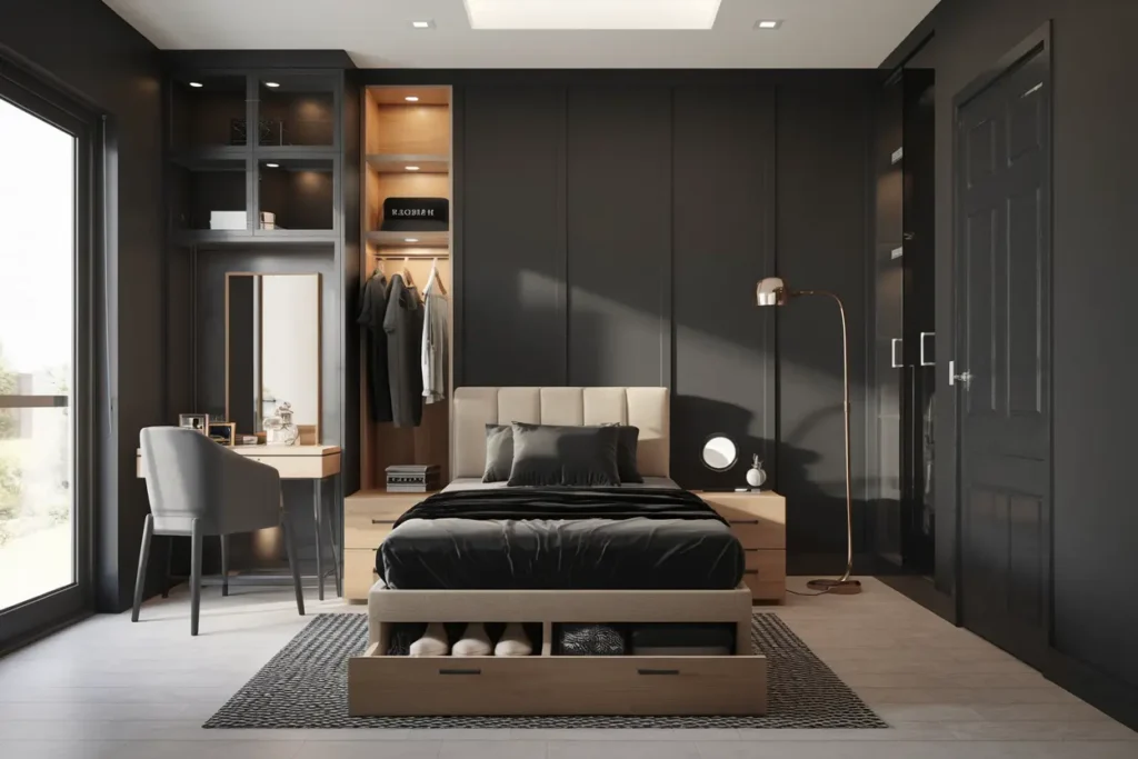 25 Modern Bedroom Ideas for Small Rooms Men Can’t Resist 24 20. Best Under Bed Storage Solutions for Small Spaces