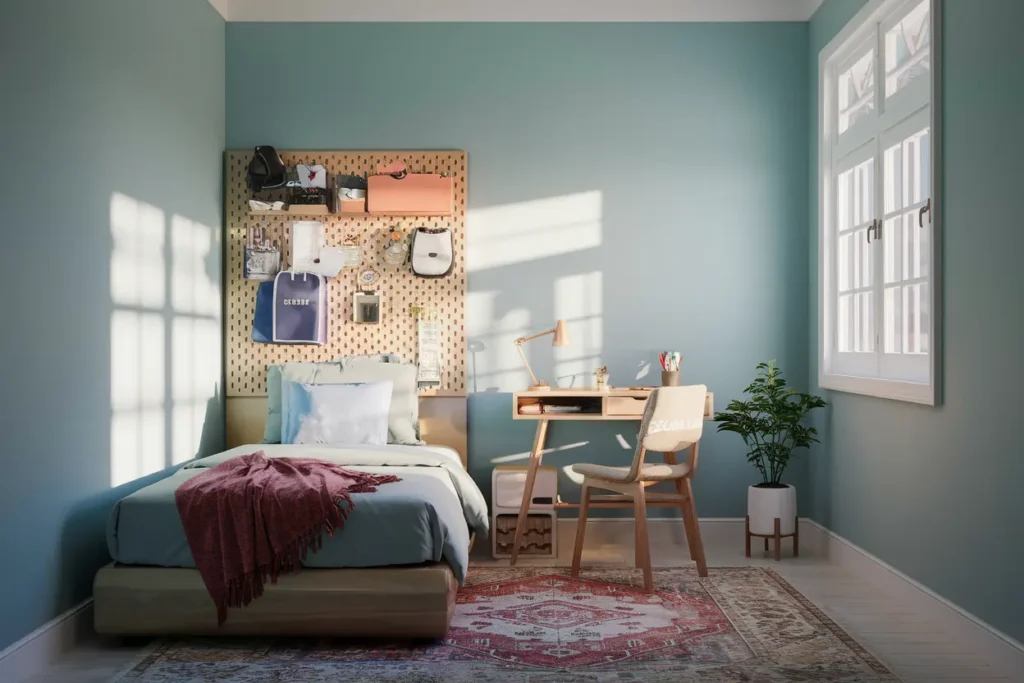 25 Genius Bedroom Ideas for Small Rooms for Teens (That Actually Work!) 25 20. Wall Mounted Pegboards for Organizing Small Teen Rooms