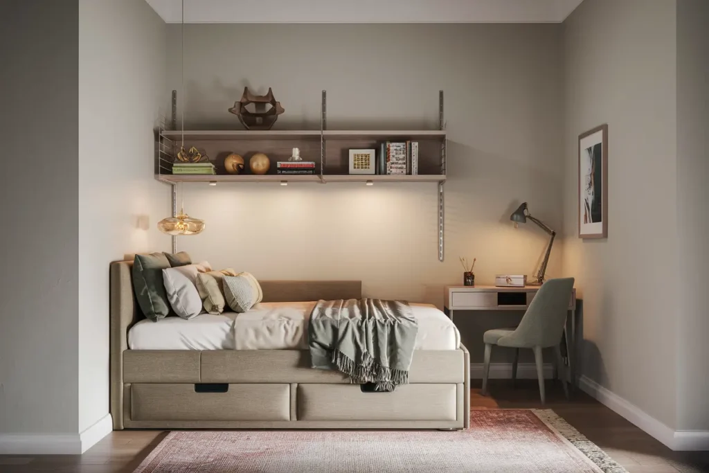 50 Genius Bedroom Ideas for Small Rooms That Looks Wow 40 32. Small Bedroom with Hidden Storage