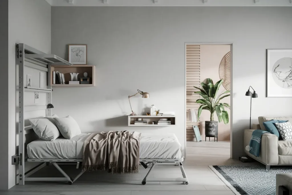 50 Genius Bedroom Ideas for Small Rooms That Looks Wow 54 46. Tiny Bedroom with Foldable Furniture