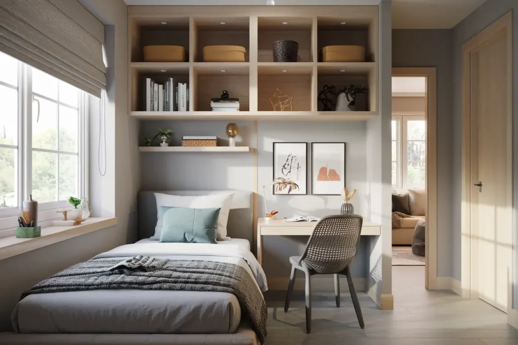 50 Genius Bedroom Ideas for Small Rooms That Looks Wow 55 47. Small Bedroom with Ceiling High Storage