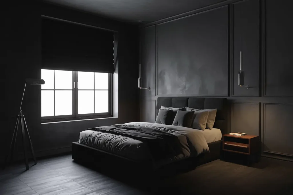 25 Modern Bedroom Ideas for Small Rooms Men Can’t Resist 5 5. Dark Moody Color Schemes for Mens Bedrooms