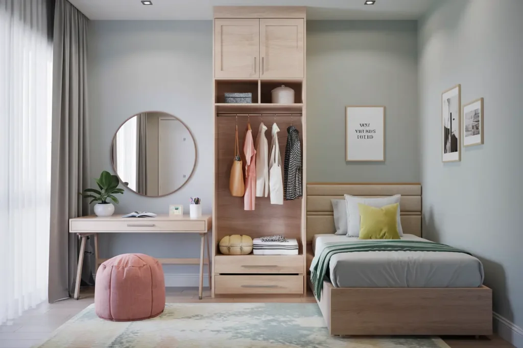 25 Aesthetic Bedroom Ideas for Small Rooms Women Will Love 5 5. Space Saving Furniture for Aesthetic Small Bedrooms