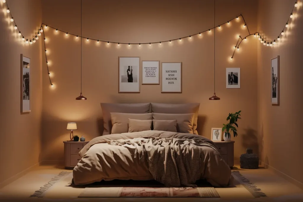 25 Cozy & Clever Bedroom Ideas for Small Rooms Couples Will Obsess Over 6 6. Small Bedroom Lighting Ideas for a Romantic Ambiance