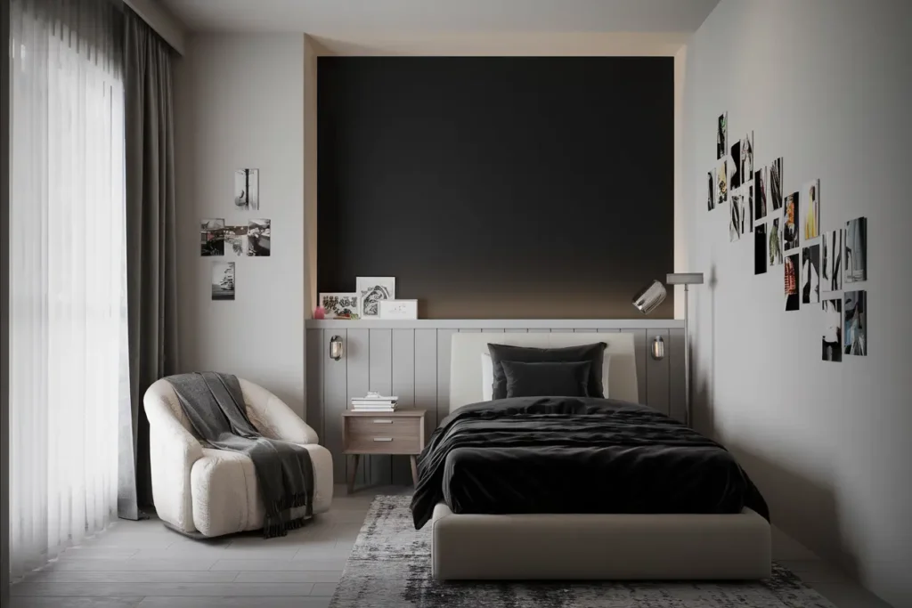 25 Clever Small Room Decoration Ideas to Transform Your Space 6 6. Small Room with a Statement Accent Wall