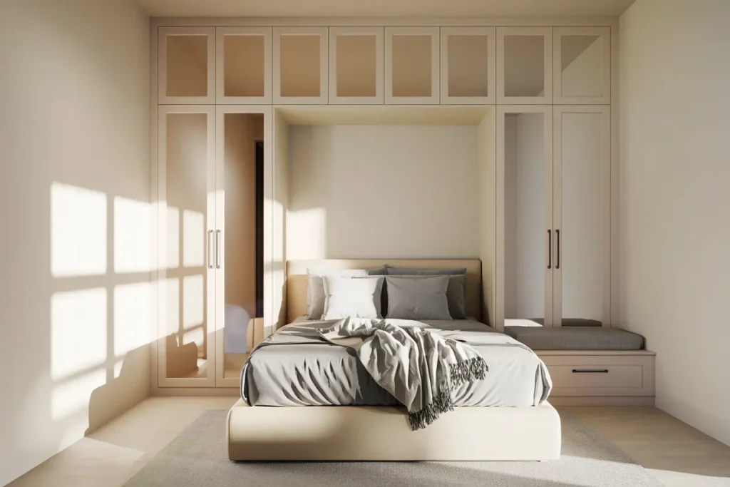50 Genius Bedroom Ideas for Small Rooms That Looks Wow 7 7. Small Bedroom with Wardrobe