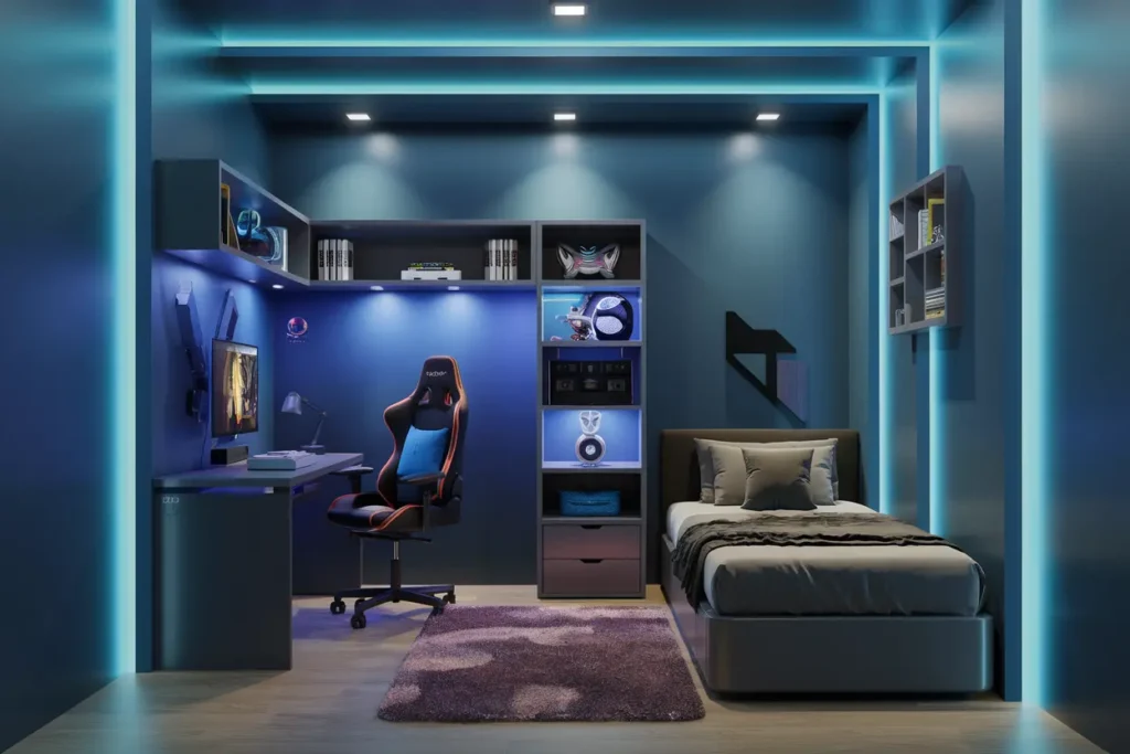 25 Genius Bedroom Ideas for Small Rooms for Teens (That Actually Work!) 8 8. Best Compact Gaming Setup for Small Bedrooms