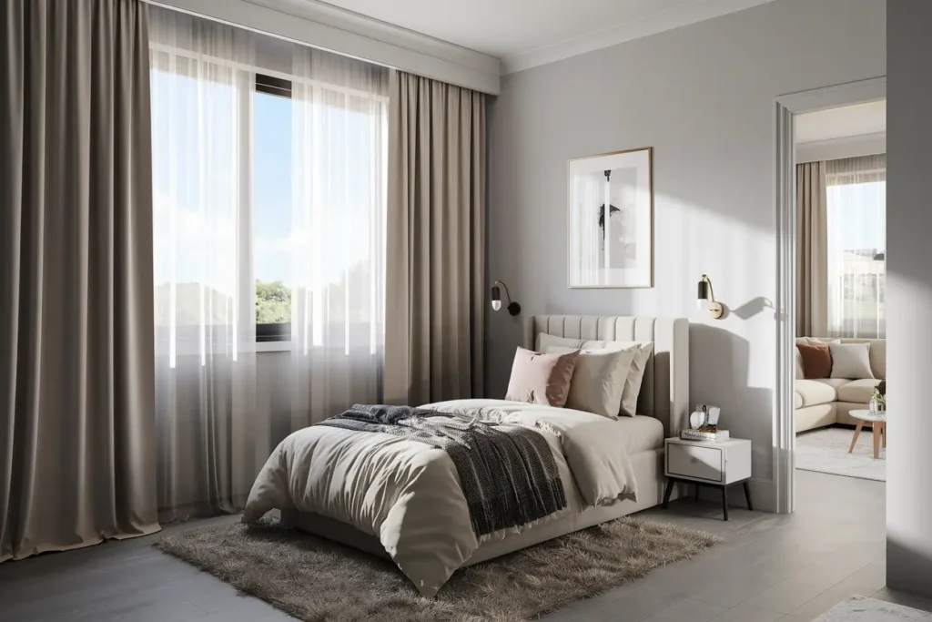 25 Aesthetic Bedroom Ideas for Small Rooms Women Will Love 9 9. Chic Bedding Sets for a Cozy Small Bedroom