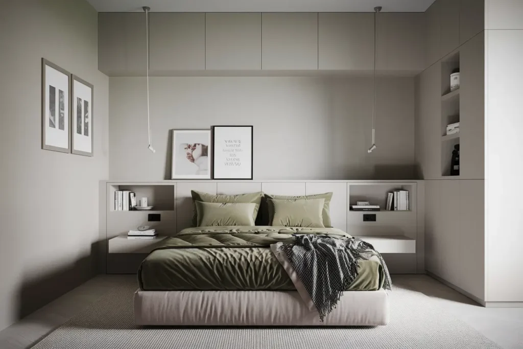 25 Genius Multifunctional Bedroom Furniture Ideas to Max Out Small Spaces 19 15. Wall Mounted Headboards with Built in Shelving 2
