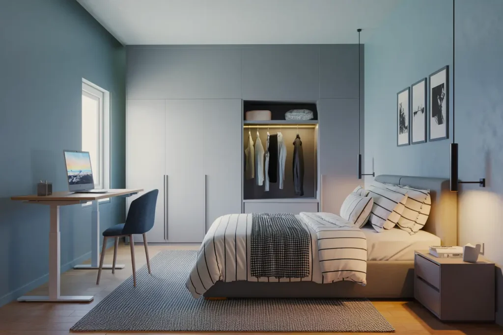 25 Genius Multifunctional Bedroom Furniture Ideas to Max Out Small Spaces 21 17. Adjustable Height Desks for Small Bedrooms