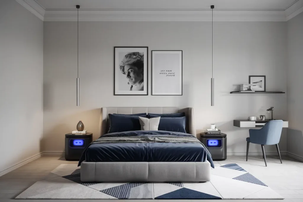 25 Genius Multifunctional Bedroom Furniture Ideas to Max Out Small Spaces 23 19. Smart Bedside Tables with Wireless Charging Storage