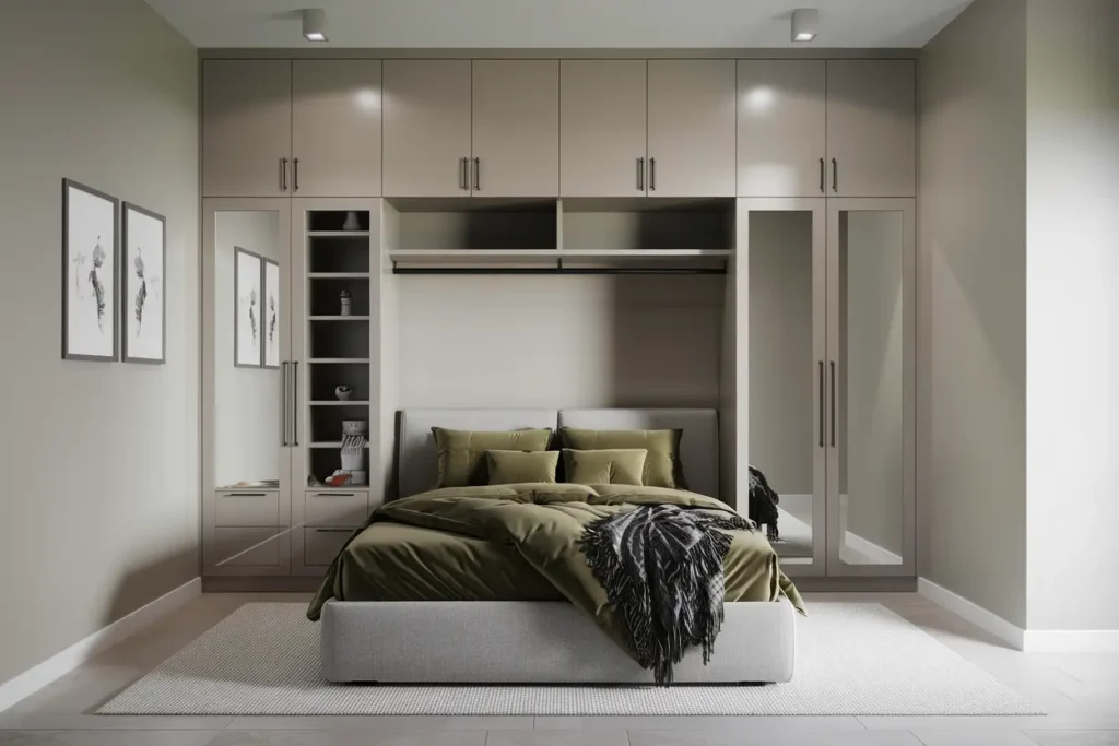 25 Genius Multifunctional Bedroom Furniture Ideas to Max Out Small Spaces 9 9. Wardrobe Cabinets with Built in Mirrors Shelves