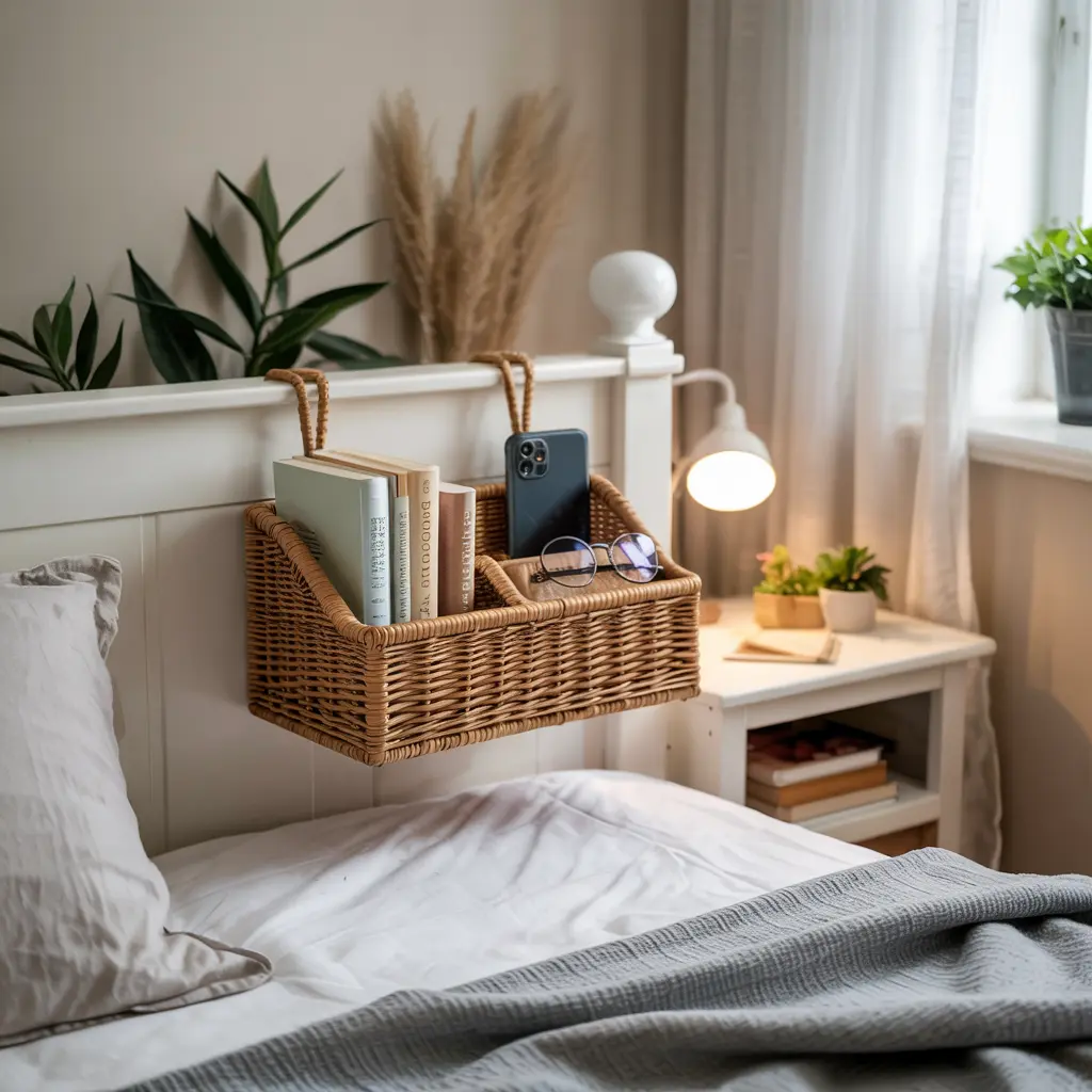 25 Clever Small Bedroom Storage Solutions to Declutter Your Life 18 Bedside Caddy Organizers for Essentials in Small Bedrooms