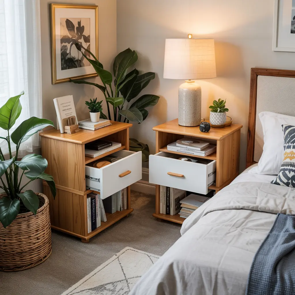 25 Clever Small Bedroom Storage Solutions to Declutter Your Life 33 Compact Nightstands with Hidden Storage in Small Bedrooms