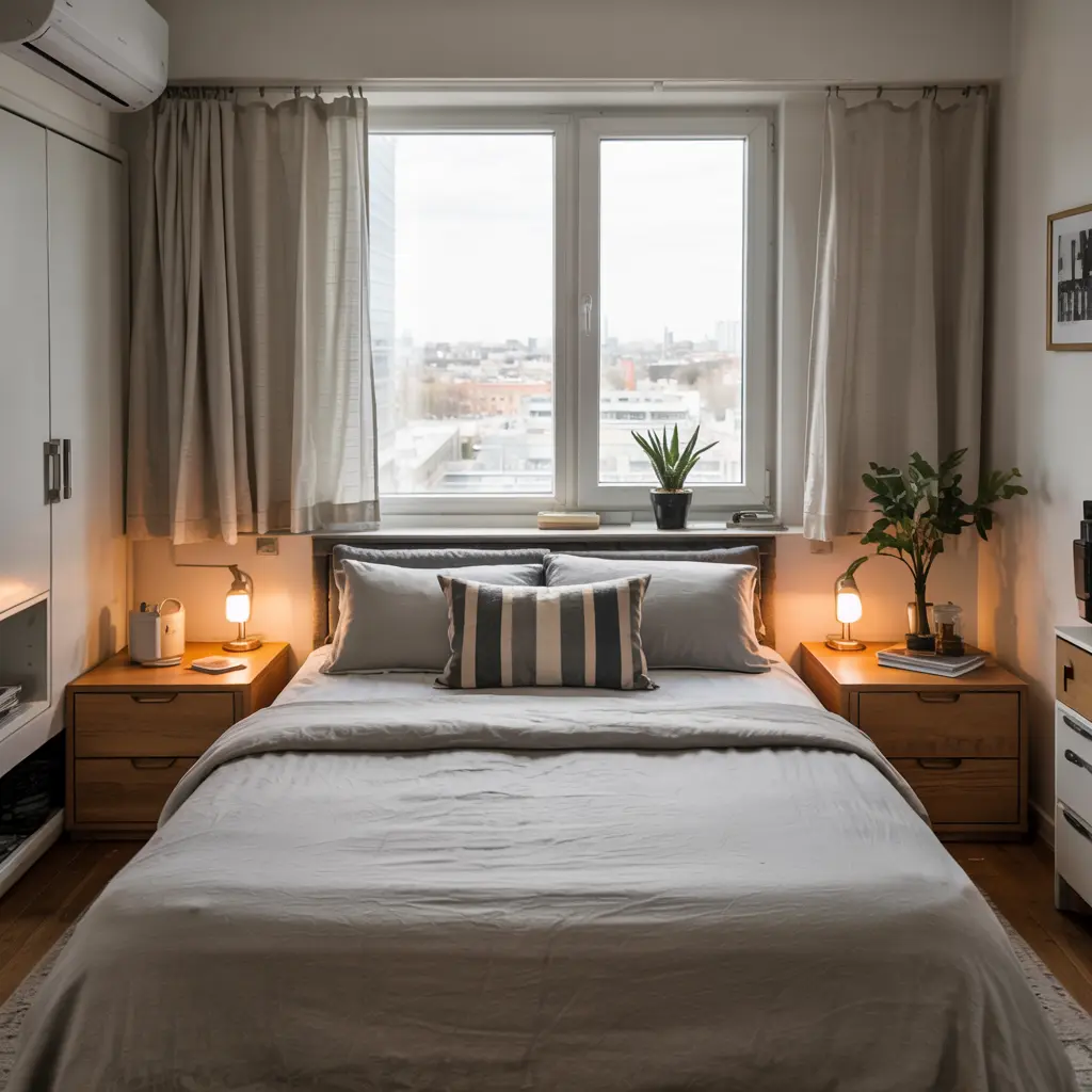 25 Brilliant Small Apartment Bedroom Ideas to Maximize Your Space 8 Compact Nightstands with Hidden Storage