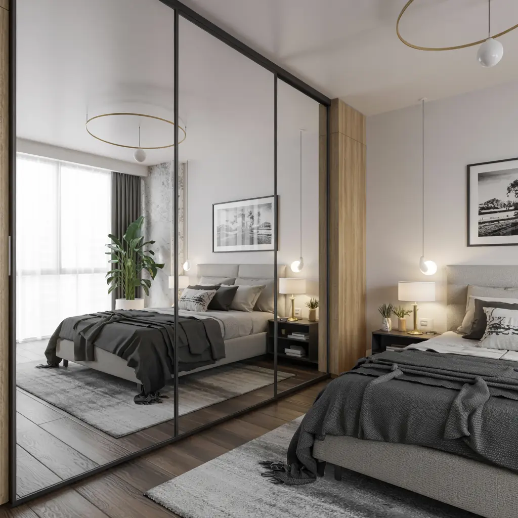 25 Brilliant Small Apartment Bedroom Ideas to Maximize Your Space 32 Floor Length Mirrors to Create the Illusion of Space