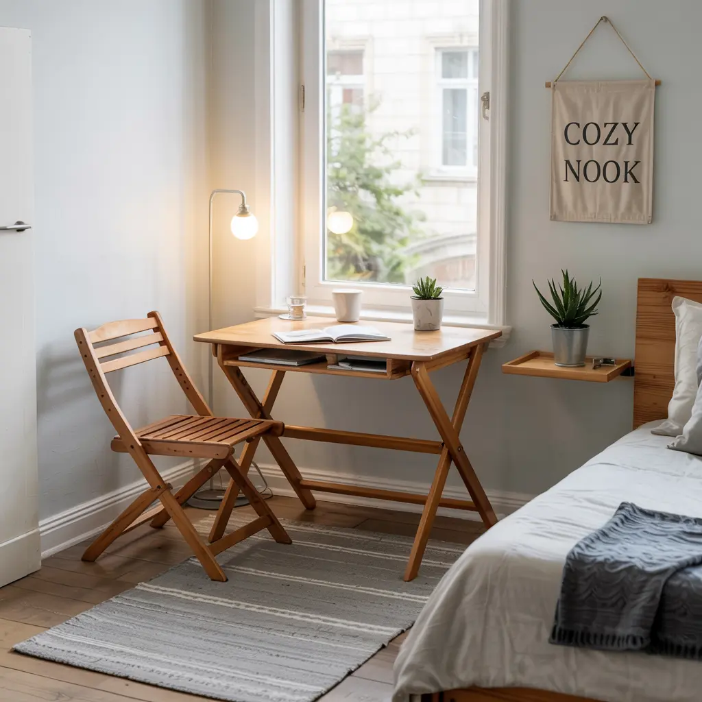 25 Brilliant Small Apartment Bedroom Ideas to Maximize Your Space 21 Foldable Furniture for Flexible Space Management