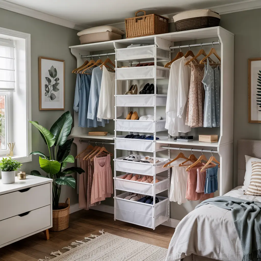 25 Clever Small Bedroom Storage Solutions to Declutter Your Life 17 Hanging Closet Organizers for Small Wardrobes