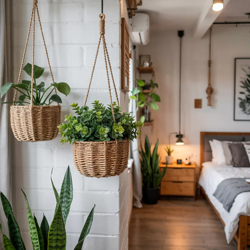 25 Brilliant Small Apartment Bedroom Ideas to Maximize Your Space 20 Hanging Planters for a Fresh Green Look