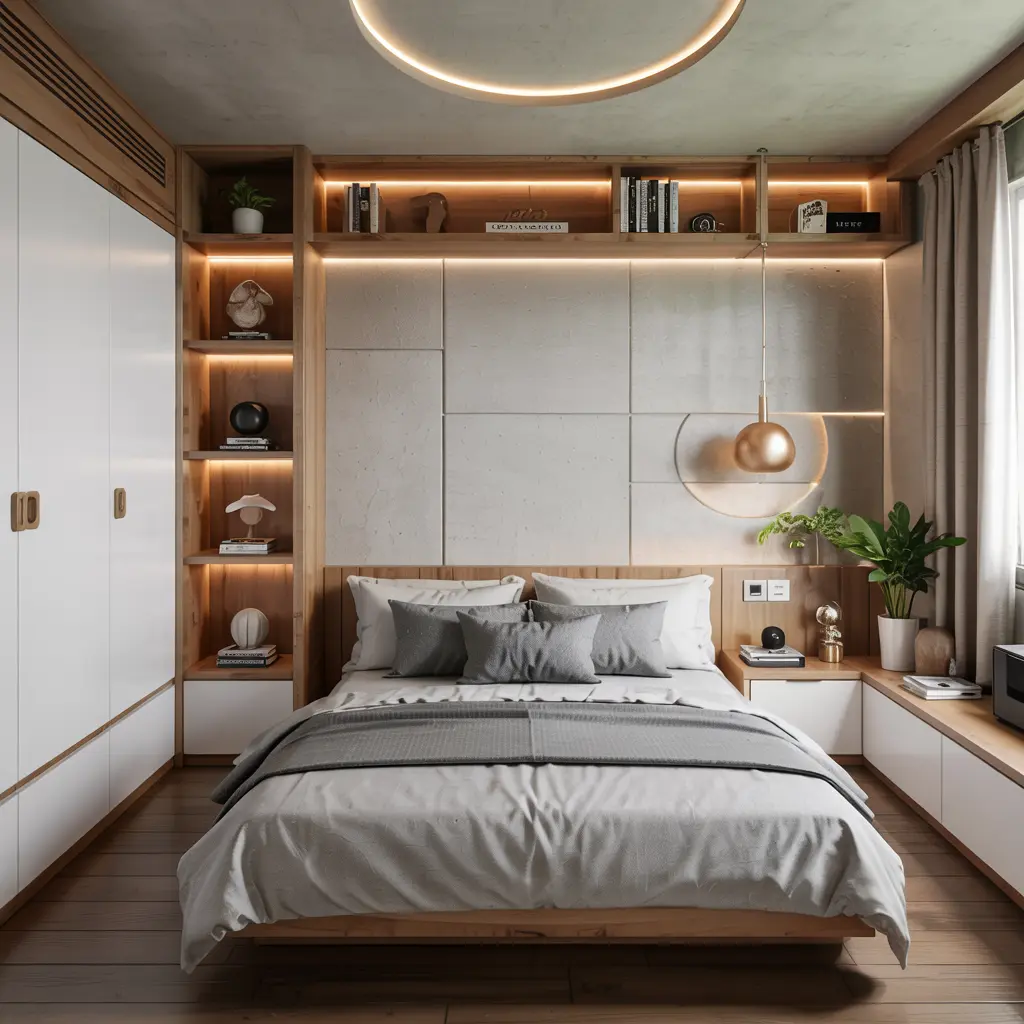 25 Minimalist Small Bedroom Ideas for a Clutter-Free Oasis 24 LED Strip Lighting for Soft Ambience