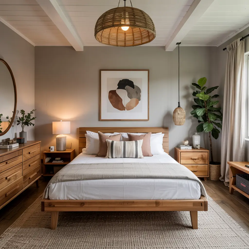 25 Minimalist Small Bedroom Ideas for a Clutter-Free Oasis 22 Light Wood Furniture for a Warm Minimal Look