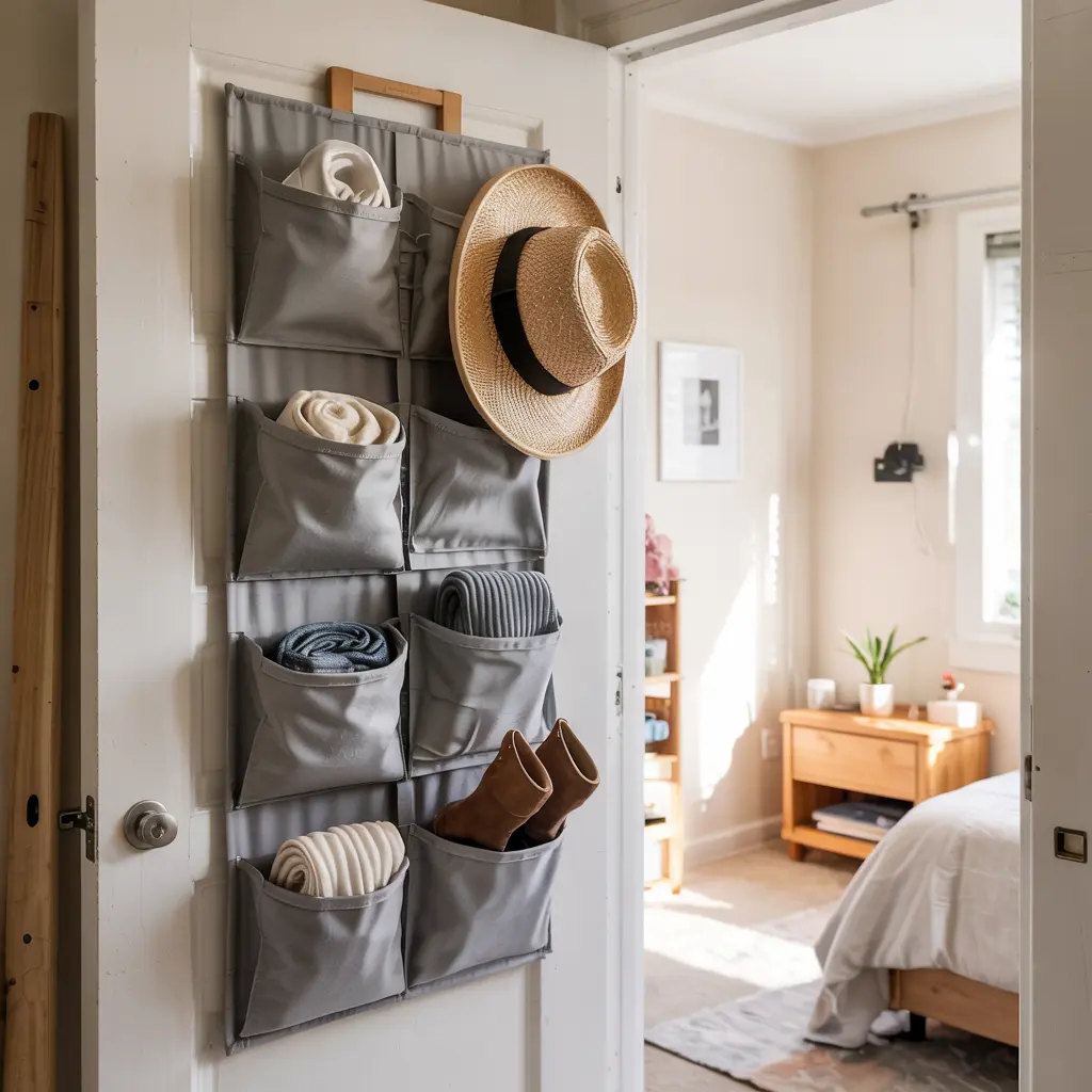 25 Brilliant Small Apartment Bedroom Ideas to Maximize Your Space 15 Over the Door Organizers for Extra Storage