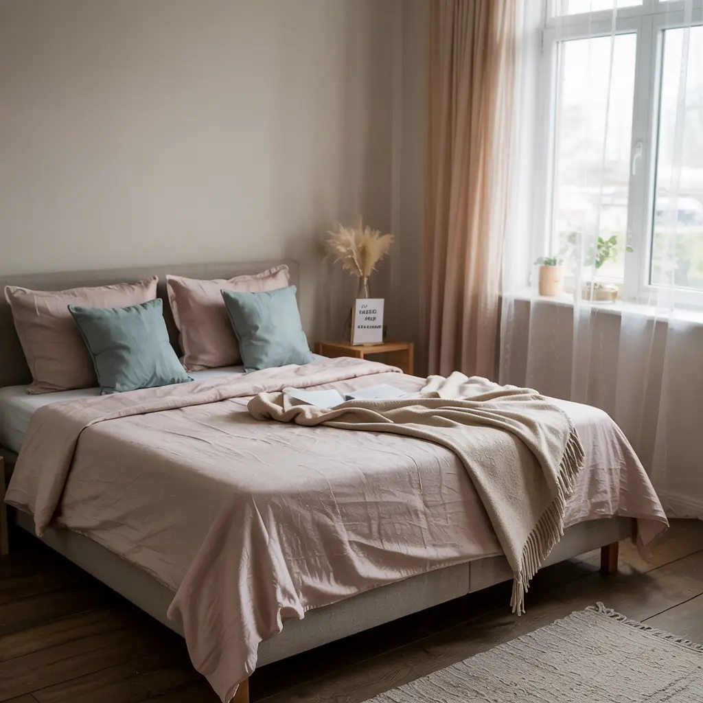 25 Bedroom Decor Ideas for Women Apartment to Save Space 1 1. Soft Pastel Color Palette for a Feminine Touch