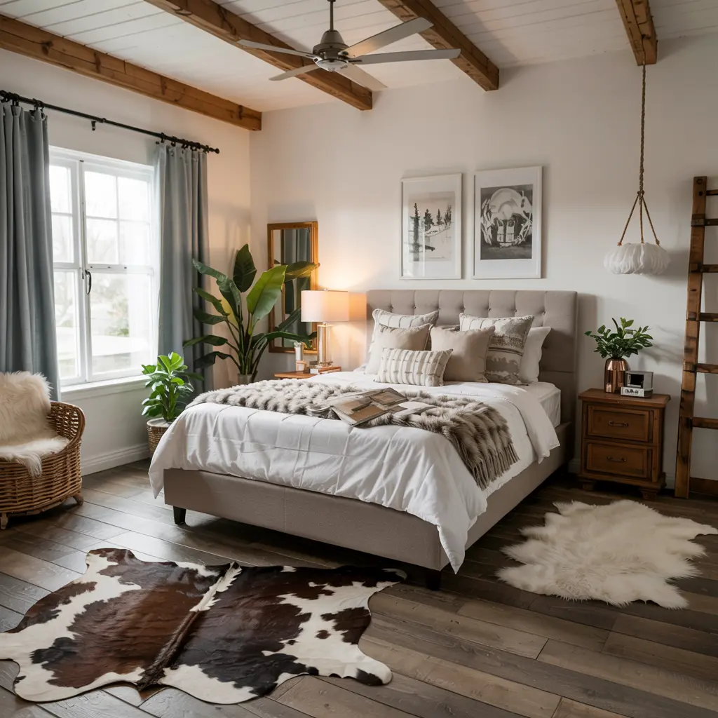 10. Faux Cowhide or Sheepskin Throw Rug