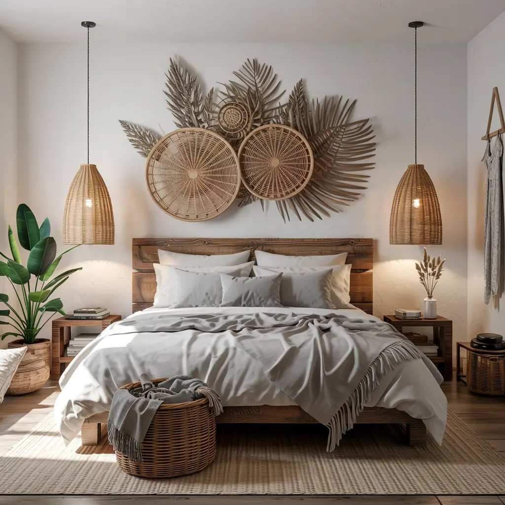 11.Hanging Rattan or Bamboo Pendant Lights