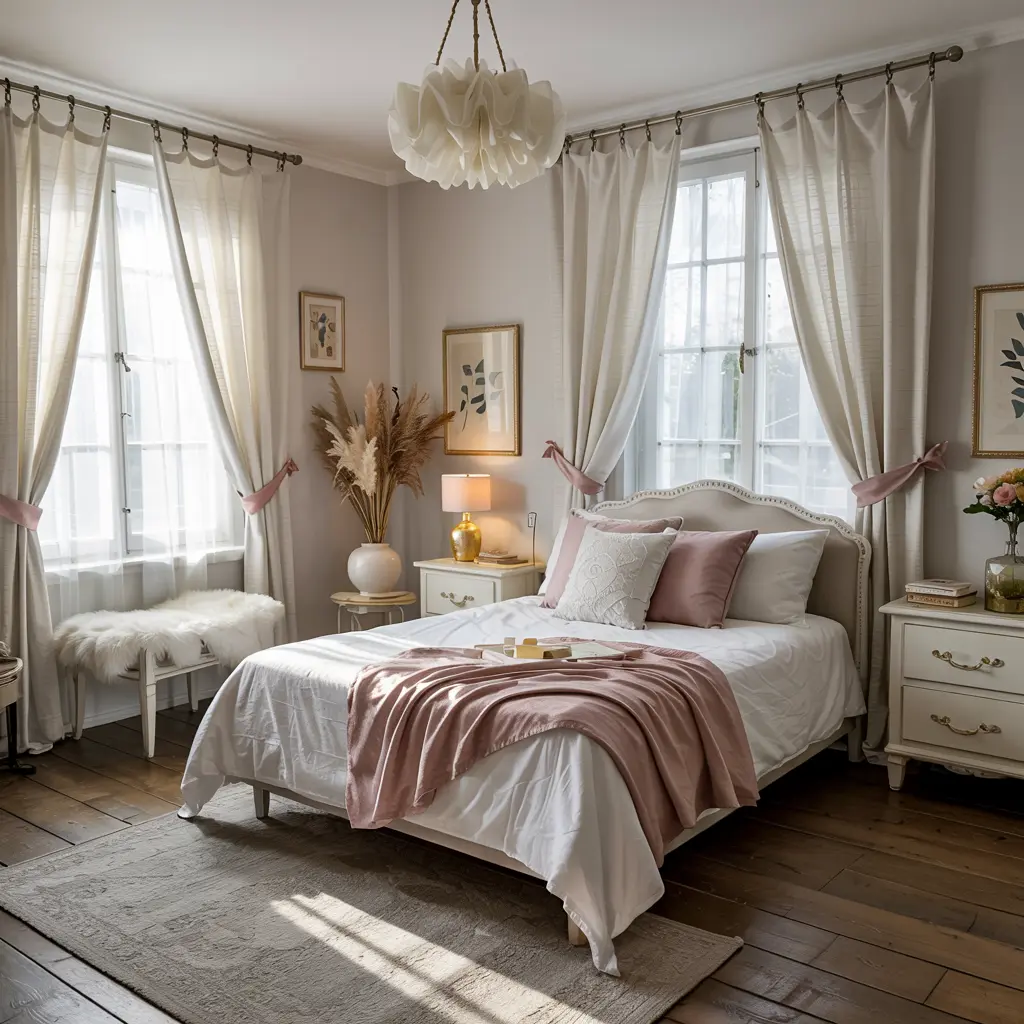 12. Delicate Sheer Curtains with Tiebacks