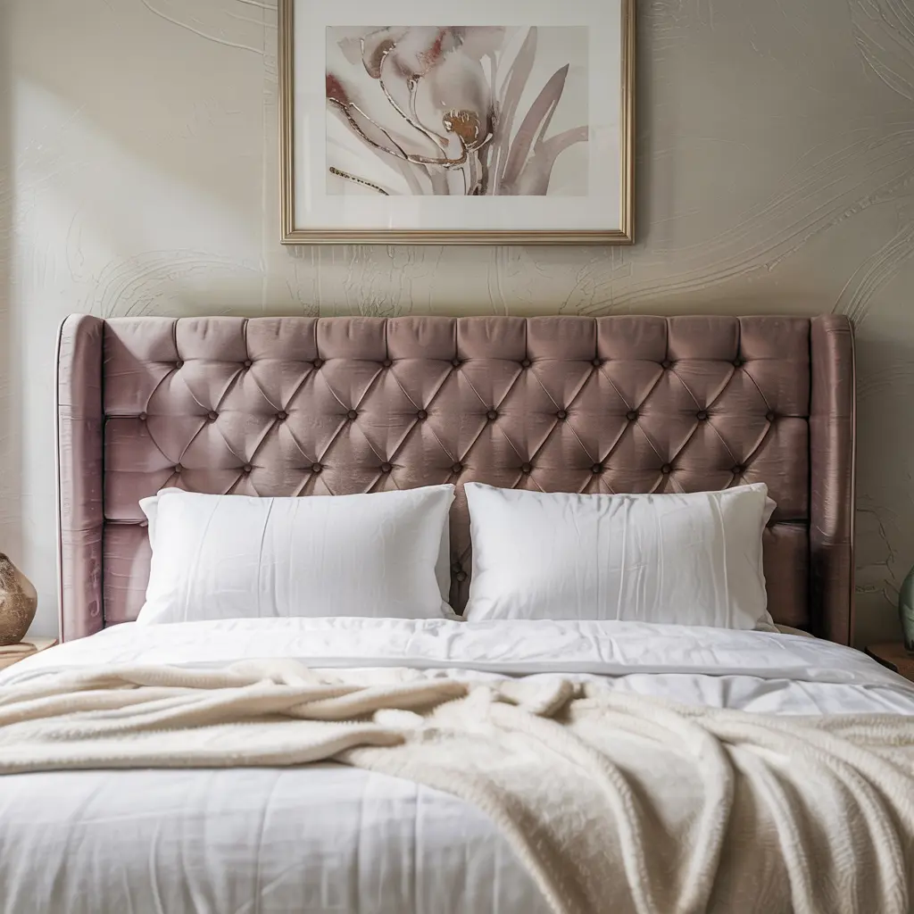 25 Warm & Cozy Bedroom Decor Ideas for Women’s Style 16 12. Tufted Headboard for an Elegant Yet Cozy Feel