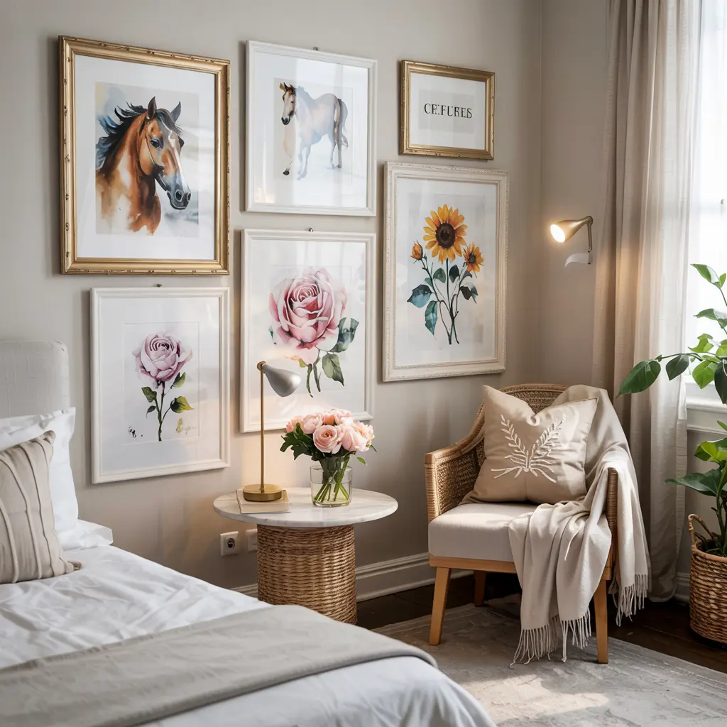 25 Bedroom Decor Ideas for Women Apartment to Save Space 17 13. DIY Gallery Wall with Personalized Art and Photos