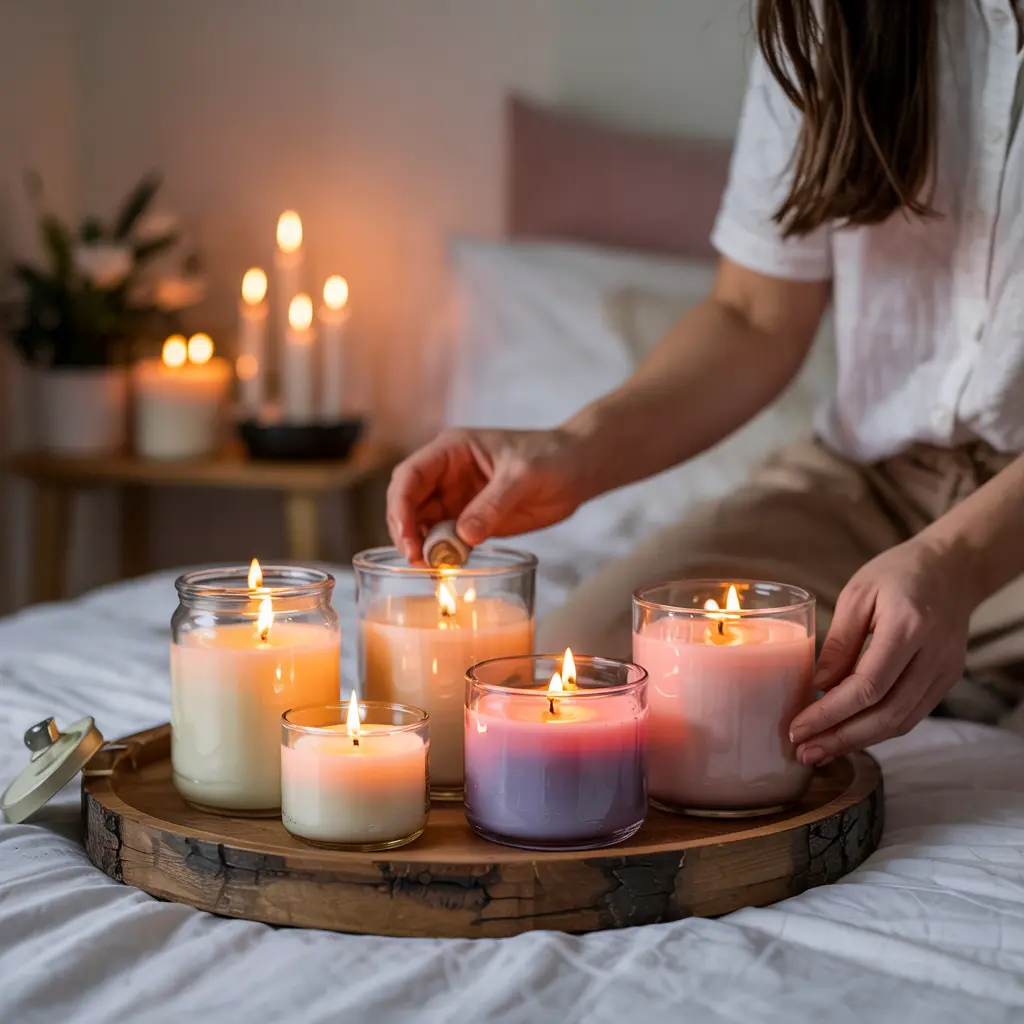 20 Trending DIY bedroom decor ideas for women 17 13. Homemade Scented Candles in Aesthetic Jars