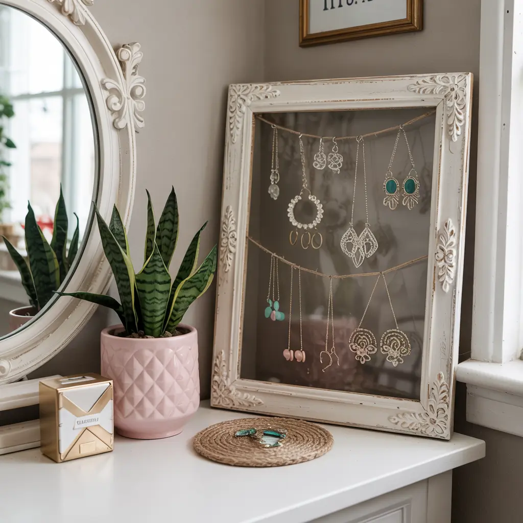 20 Trending DIY bedroom decor ideas for women 18 14. DIY Jewelry Organizer Using an Old Frame