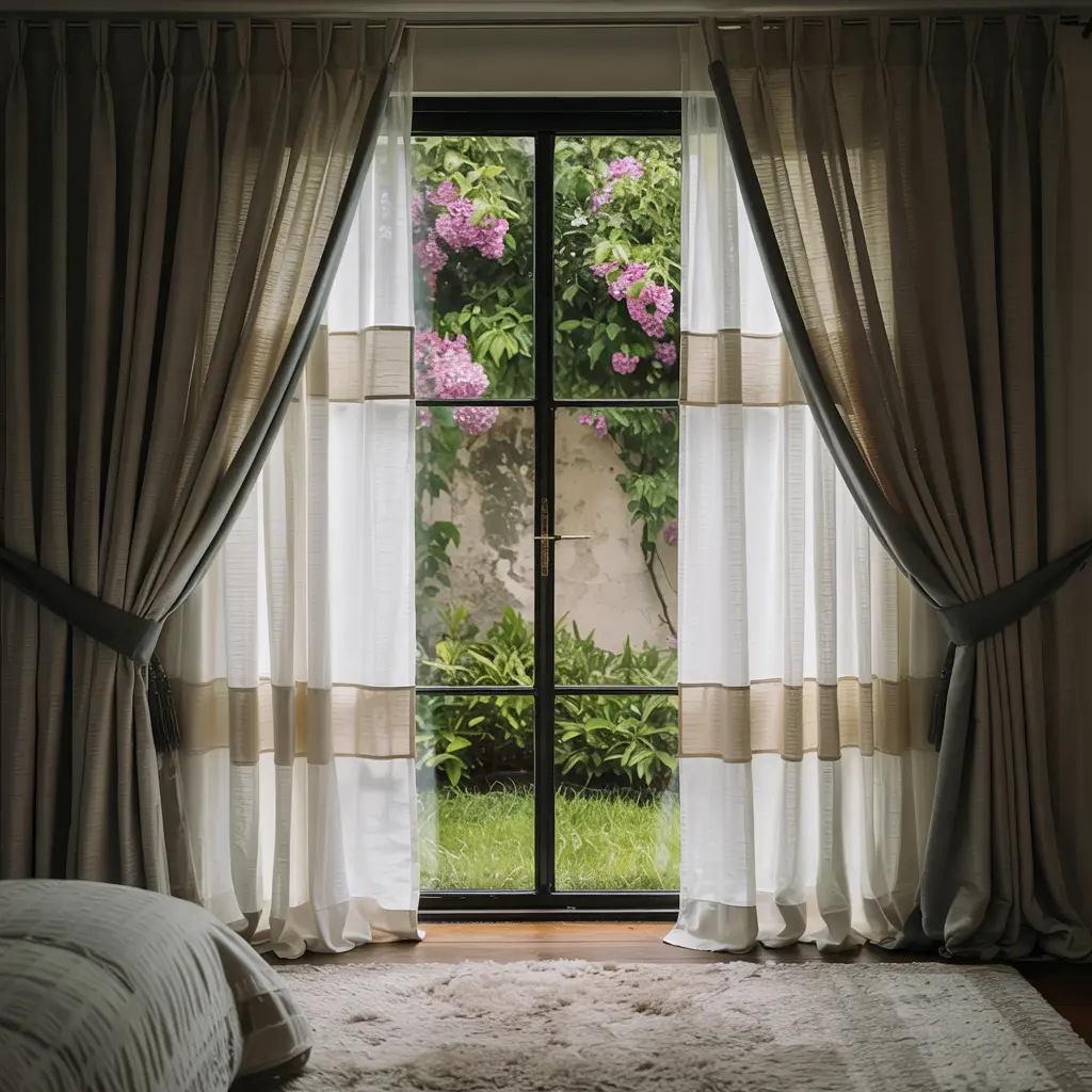 25 Warm & Cozy Bedroom Decor Ideas for Women’s Style 18 14. Layered Curtains for a Soft Dreamy Look
