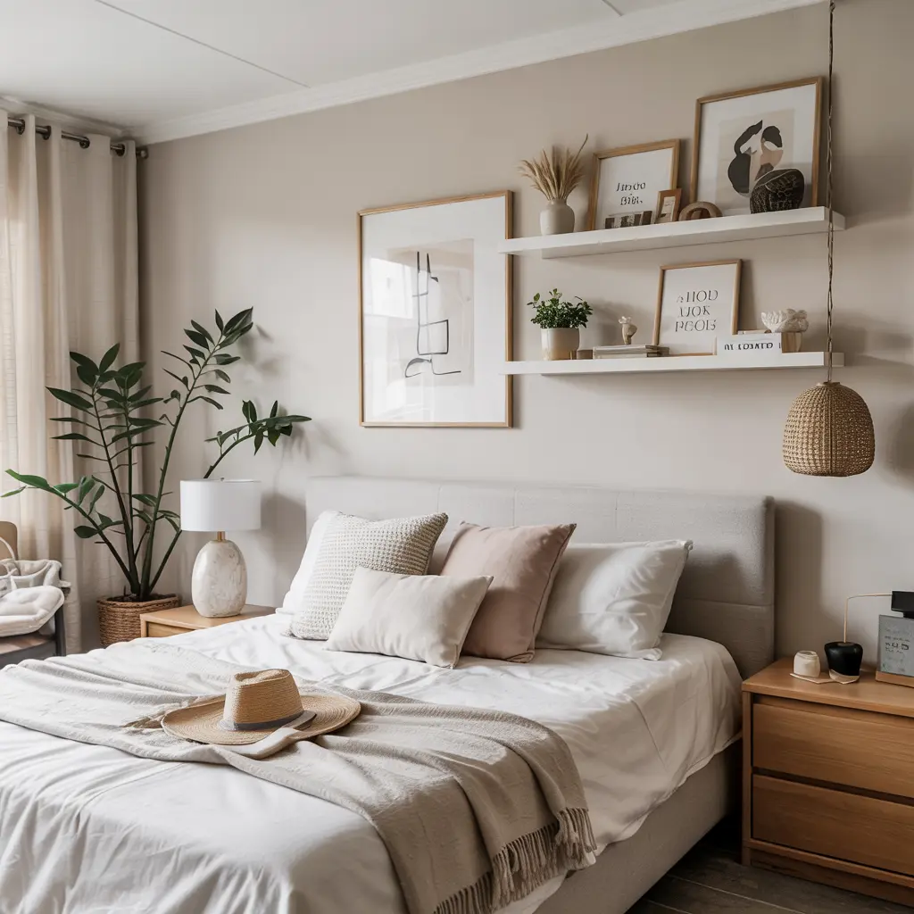 15. White Floating Shelves for a Clean Modern Display