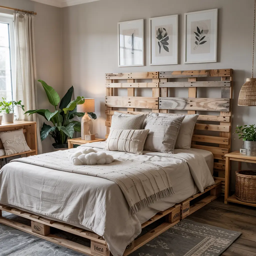 20 Trending DIY bedroom decor ideas for women 20 16. Upcycled Pallet Wood Headboard