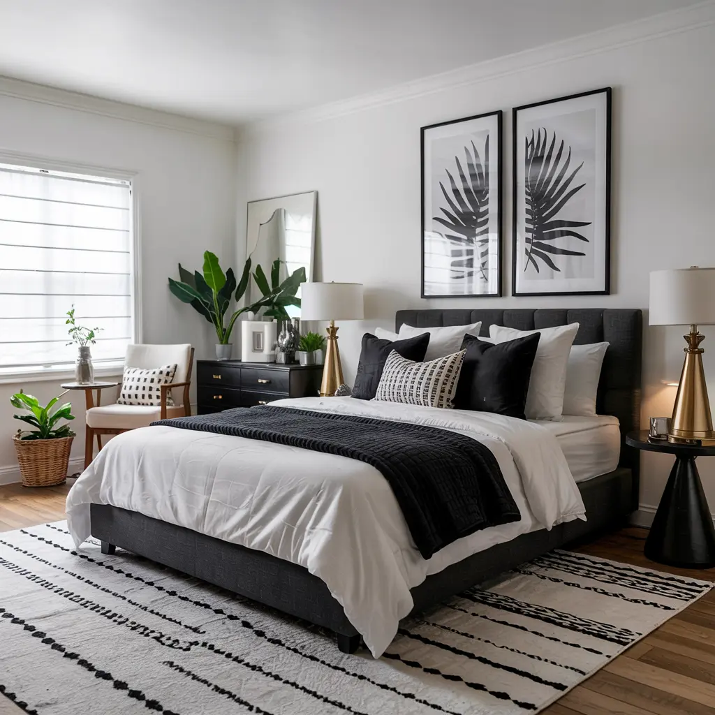 17. Black and White Bedroom Theme for an Elegant Appeal
