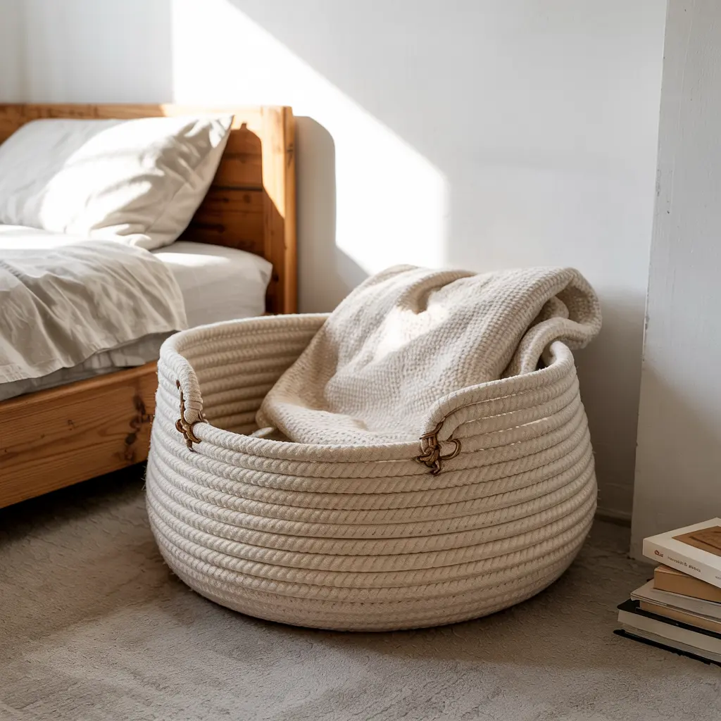 20 Trending DIY bedroom decor ideas for women 21 17. DIY Rope Basket for Organizing Essentials