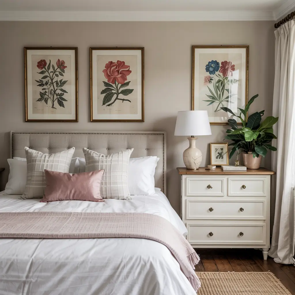 19. Wall Art Featuring Classic Paintings or Botanical Prints