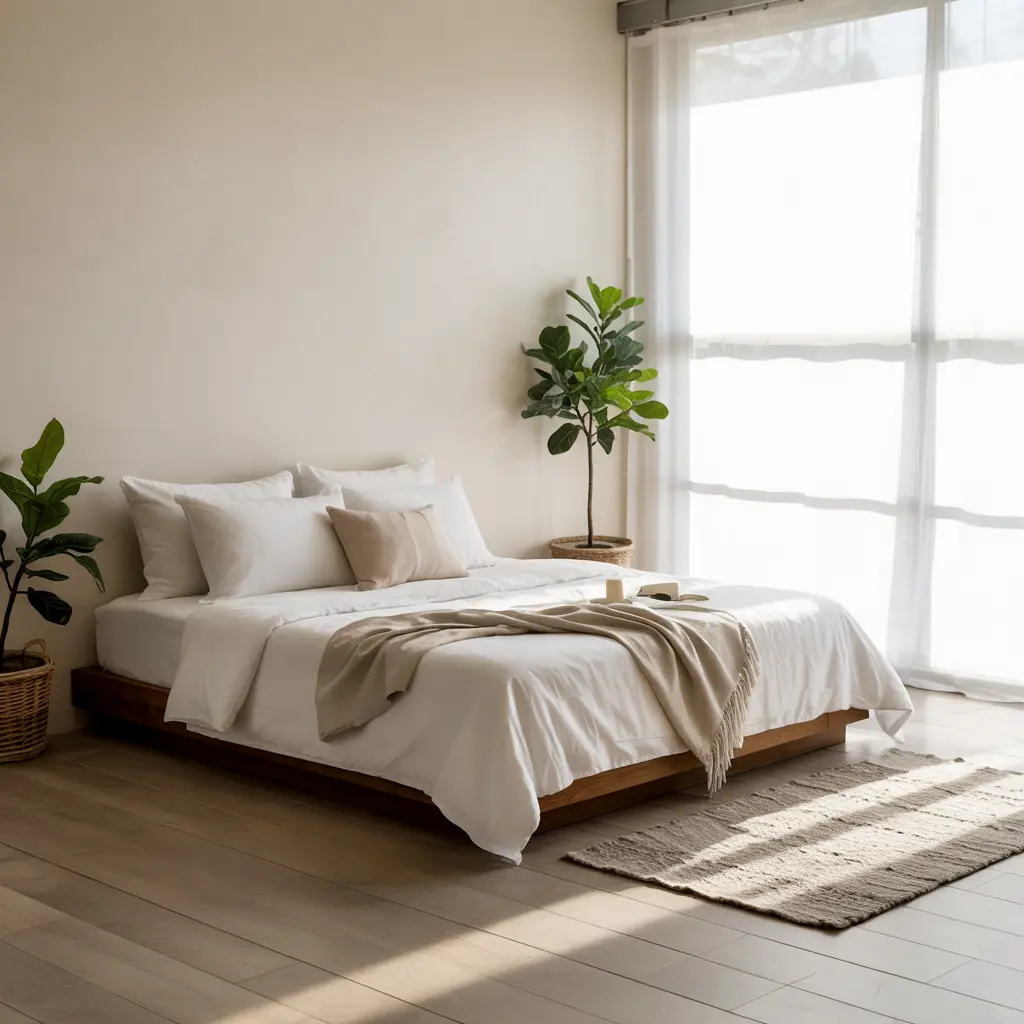2. Low Profile Platform Bed for a Clean Modern Look