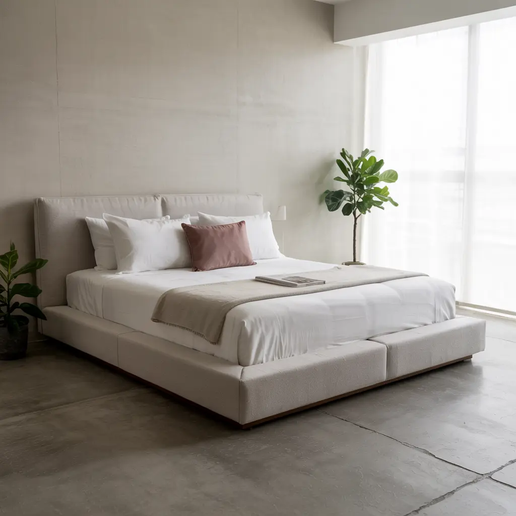 2. Minimalist Platform Bed with Clean Lines